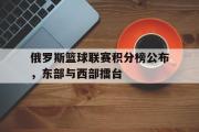 IM电竞下载-俄罗斯篮球联赛积分榜公布，东部与西部擂台