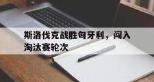 IM电竞app 下载安装安卓版-斯洛伐克战胜匈牙利，闯入淘汰赛轮次